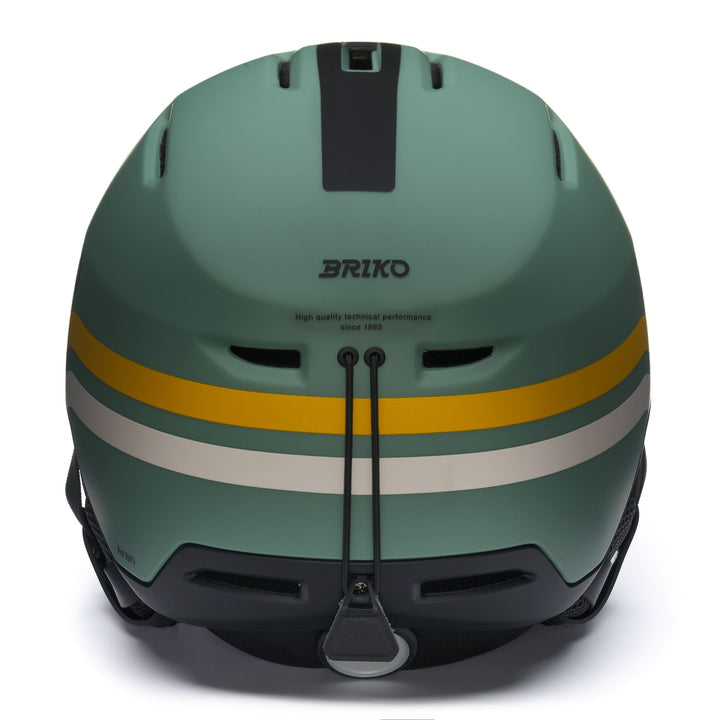 Helmets Unisex ARAN Helmet MATT VIRIDIAN GREEN - BLACK - TANGERINE YELLOW - SOFT AMBER Dressed Back (jpg Rgb)		