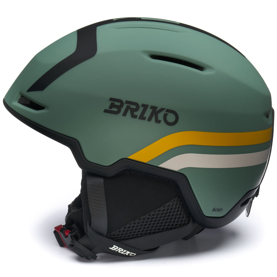 Helmets Unisex ARAN Helmet MATT VIRIDIAN GREEN - BLACK - TANGERINE YELLOW - SOFT AMBER Dressed Front (jpg Rgb)	