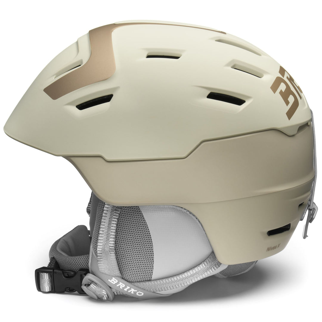 Helmets Woman NIVES X Helmet MATT SHINY SWIRL BEIGE - NOMAD BROWN - SAND BROWN - GOLD Dressed Front (jpg Rgb)	