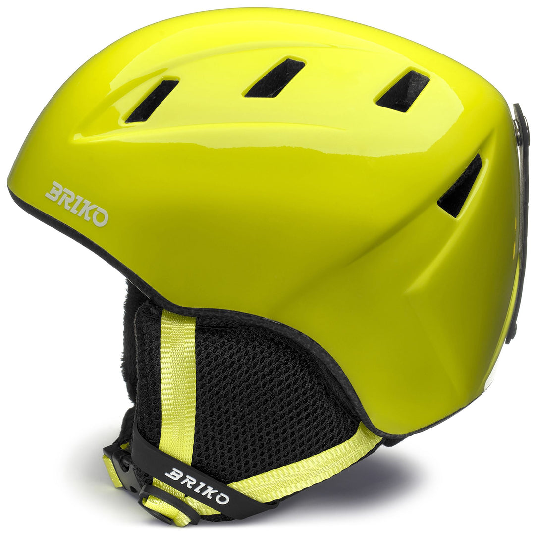 Helmets Kid unisex MAKALU Helmet SHINY PEAR GREEN - WHITE Dressed Front (jpg Rgb)	