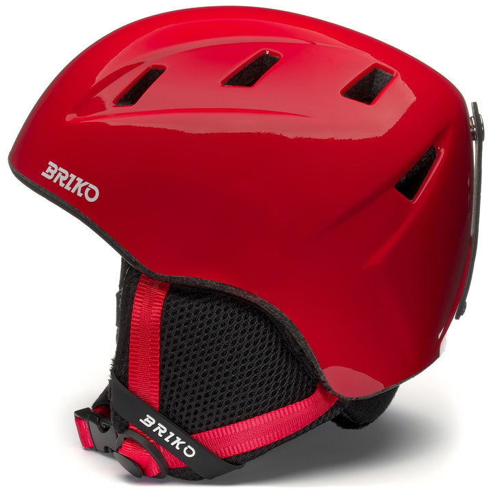 Helmets Kid unisex MAKALU Helmet SHINY MONZA RED - WHITE Dressed Front (jpg Rgb)	