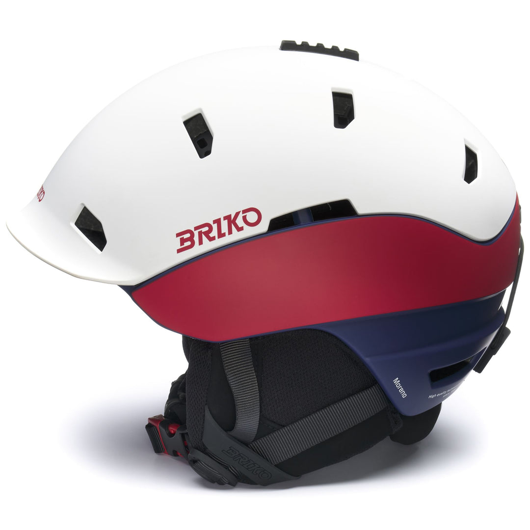 Helmets Unisex MORENO Helmet MATT WHITE - SHIRAZ RED - BISCAY BLUE Dressed Front (jpg Rgb)	