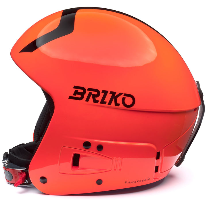 Helmets Kid unisex VULCANO FIS 6.8 JR Helmet SHINY ORANGE FLUO - BLACK Dressed Front (jpg Rgb)	