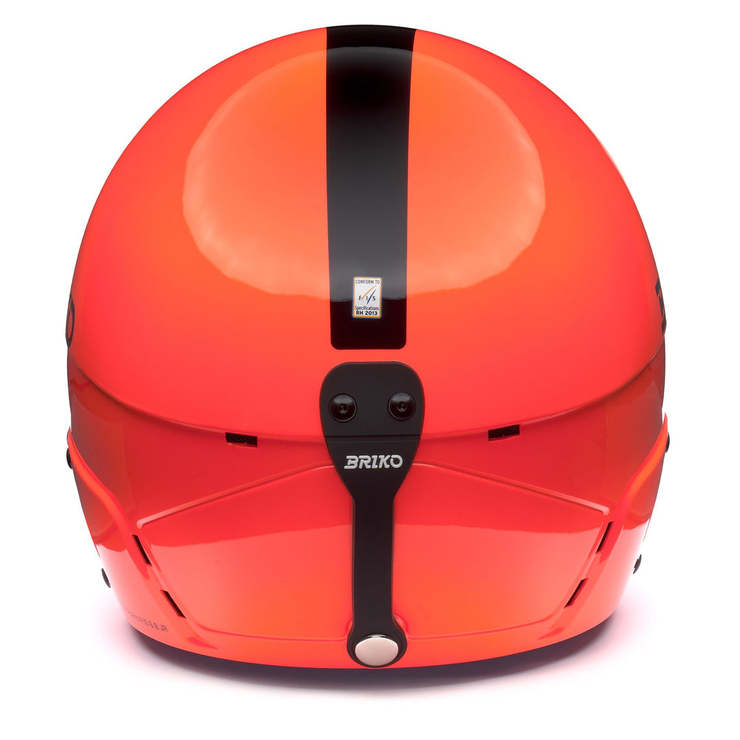 Helmets Kid unisex VULCANO FIS 6.8 JR Helmet SHINY ORANGE FLUO - BLACK Dressed Back (jpg Rgb)		