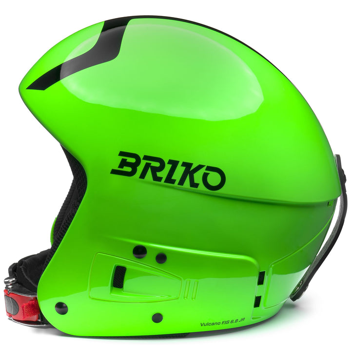 Helmets Kid unisex VULCANO FIS 6.8 JR Helmet SHINY NEON GREEN - BLACK Dressed Front (jpg Rgb)	