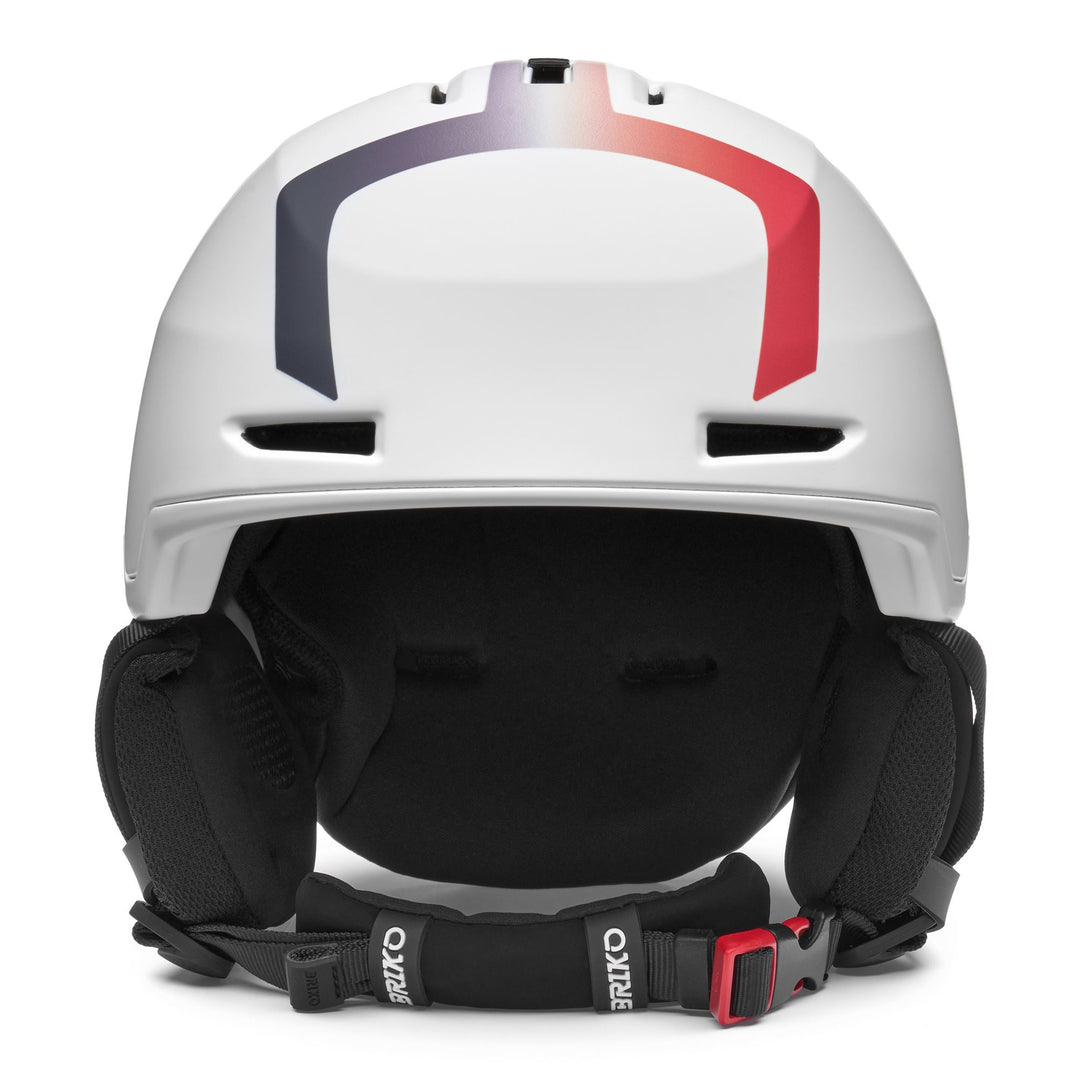 Helmets Unisex ARAN FRANCE Helmet MATT WHITE - GOLD - BISCAY BLUE - CARDINAL RED Dressed Side (jpg Rgb)		