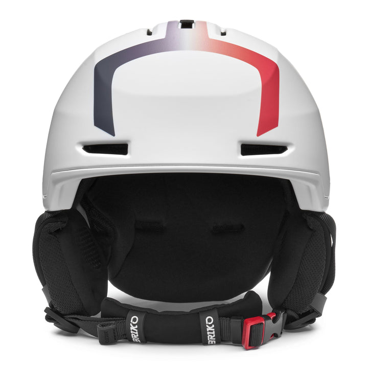 Helmets Unisex ARAN FRANCE Helmet MATT WHITE - GOLD - BISCAY BLUE - CARDINAL RED Dressed Side (jpg Rgb)		