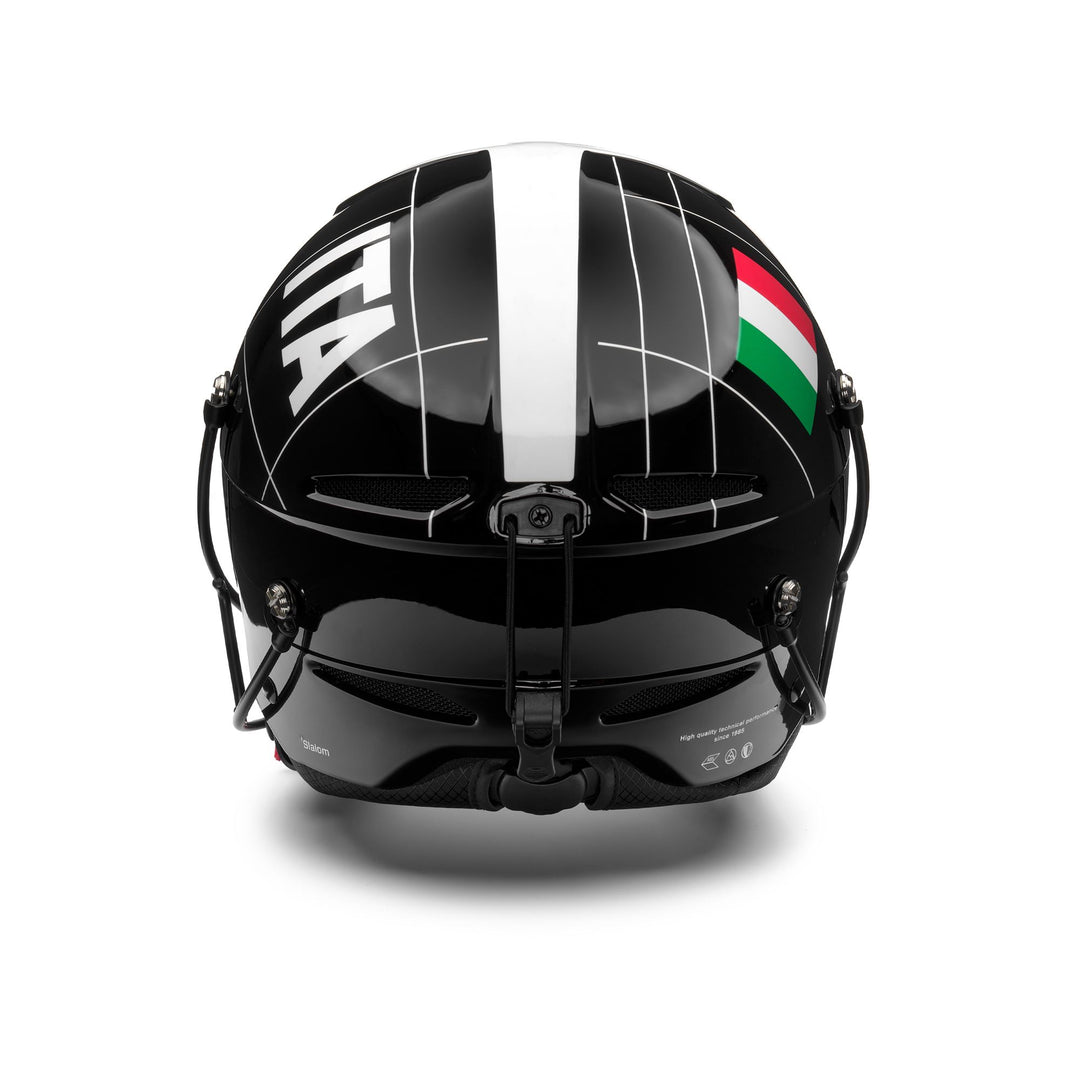 Helmets Unisex SLALOM 2.0 ITALIA Helmet SHINY BLACK - WHITE Dressed Back (jpg Rgb)		