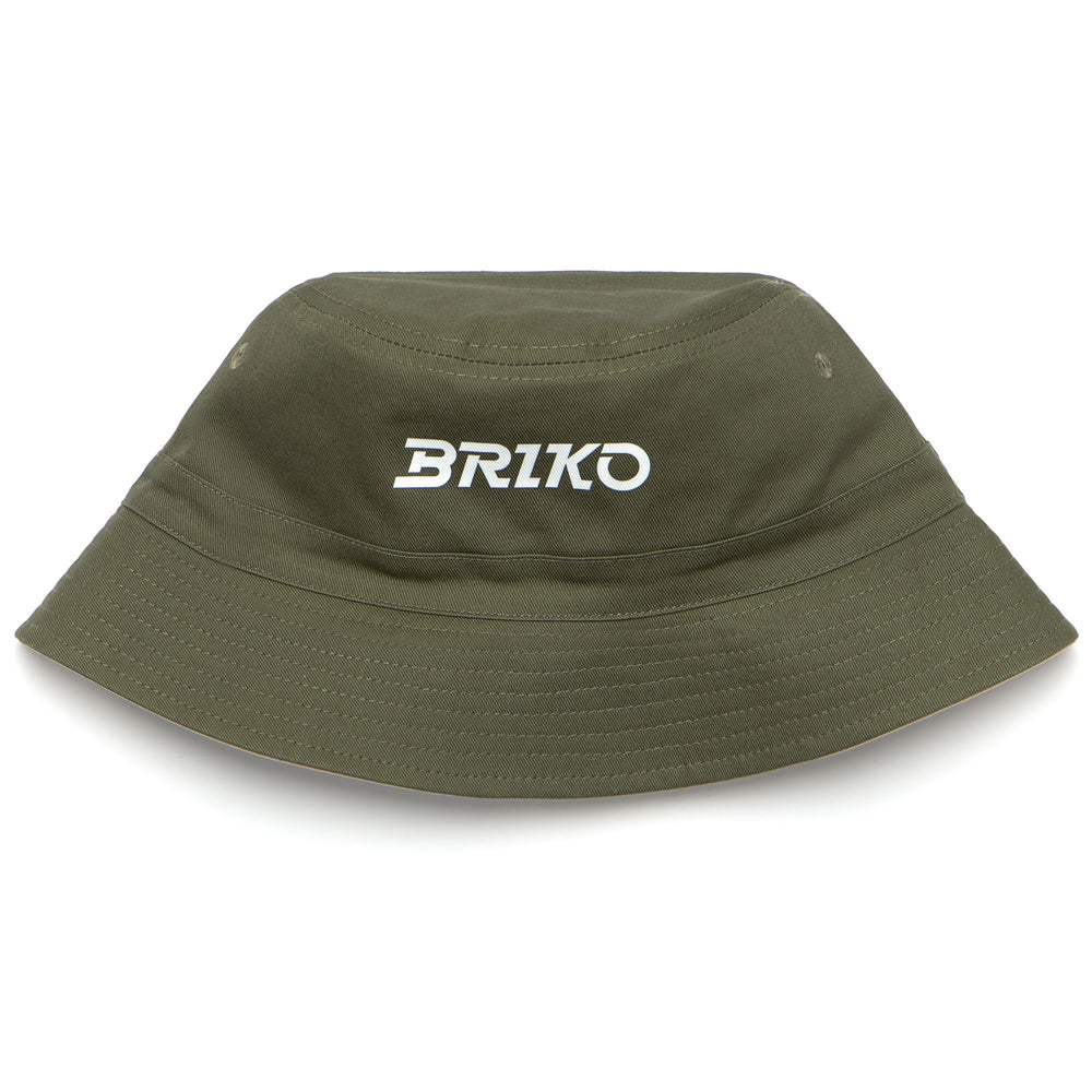 Headwear Unisex BRIKO JZRF BUCKET CAP Hat GREEN Dressed Front (jpg Rgb)	