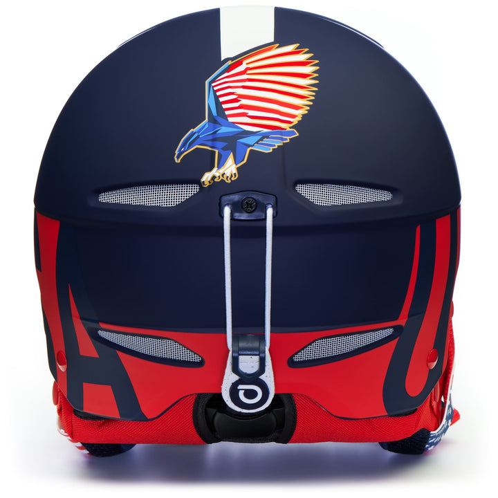 Helmets Unisex FAITO - USSA Helmet MATT BLUE WHITE RED Dressed Front (jpg Rgb)	