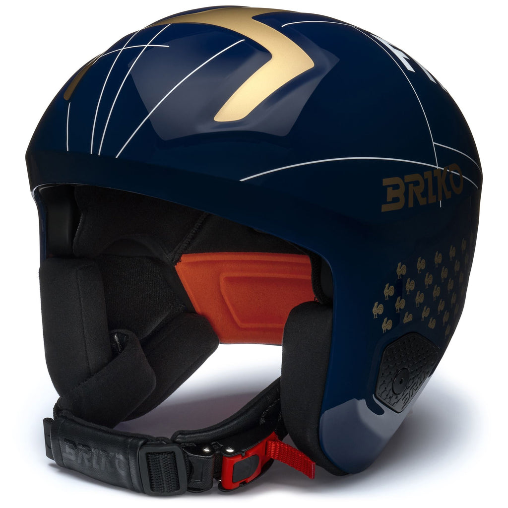 Helmets Unisex VULCANO 2.0 FRANCE Helmet SHINY TANGAROA BLUE - GOLD - WHITE  – Briko.com